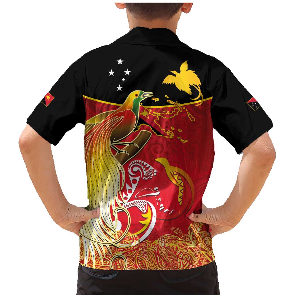 Papua New Guinea Independence Day Family Matching Mermaid Dress and Hawaiian Shirt Happy Anniversary 50th Bird-of-paradise Melanesian Tattoos LT03 - Polynesian Pride