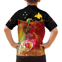 Papua New Guinea Independence Day Family Matching Off The Shoulder Long Sleeve Dress and Hawaiian Shirt Happy Anniversary 50th Bird-of-paradise Melanesian Tattoos - Polynesian Pride