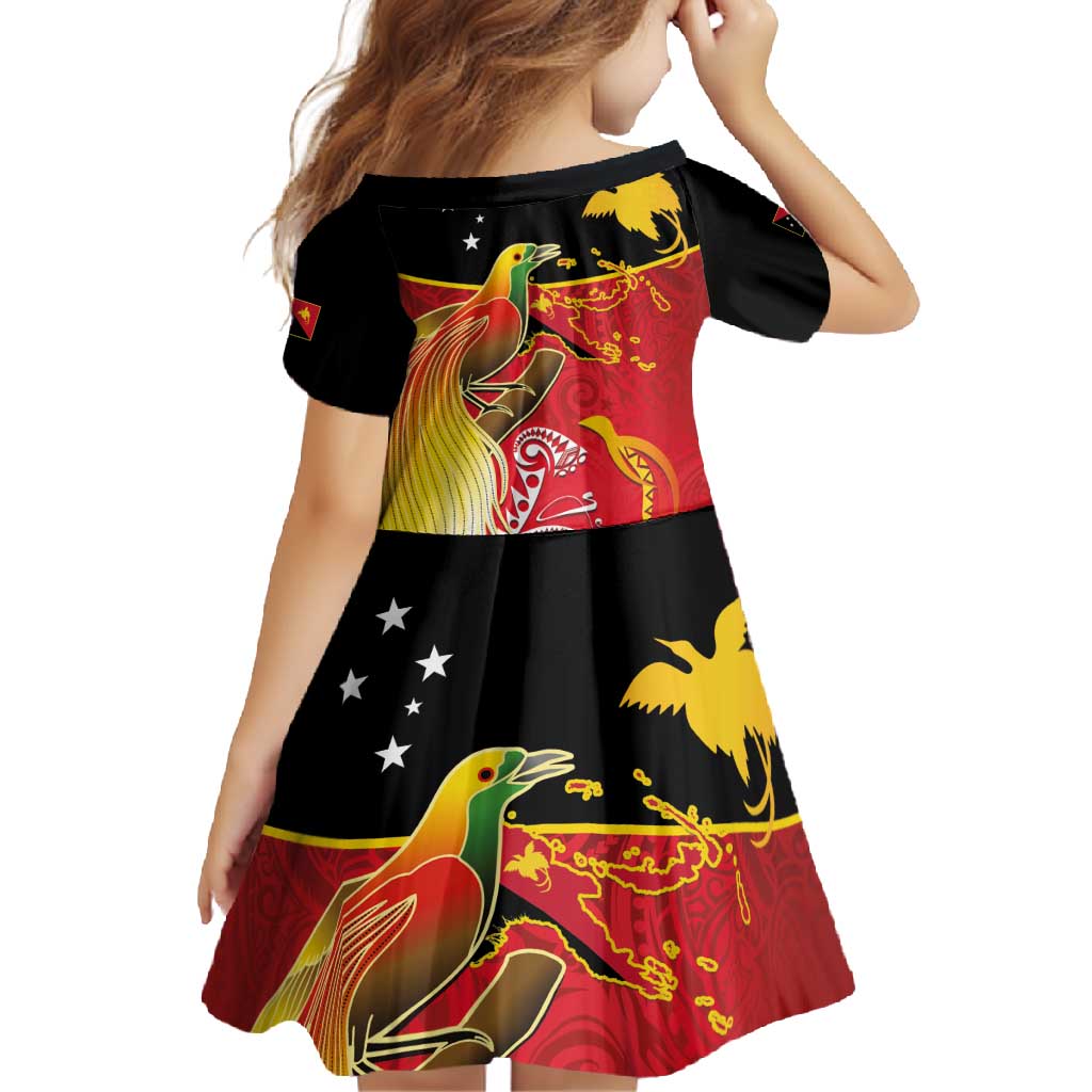 Papua New Guinea Independence Day Family Matching Short Sleeve Bodycon Dress and Hawaiian Shirt Happy Anniversary 50th Bird-of-paradise Melanesian Tattoos LT03 - Polynesian Pride