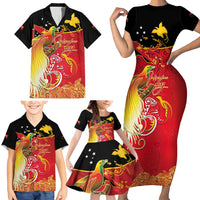 Papua New Guinea Independence Day Family Matching Short Sleeve Bodycon Dress and Hawaiian Shirt Happy Anniversary 50th Bird-of-paradise Melanesian Tattoos LT03 - Polynesian Pride