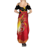 Papua New Guinea Independence Day Family Matching Summer Maxi Dress and Hawaiian Shirt Happy Anniversary 50th Bird-of-paradise Melanesian Tattoos LT03 - Polynesian Pride