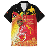 Papua New Guinea Independence Day Family Matching Tank Maxi Dress and Hawaiian Shirt Happy Anniversary 50th Bird-of-paradise Melanesian Tattoos LT03 Dad's Shirt - Short Sleeve Black - Polynesian Pride