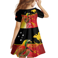 Papua New Guinea Independence Day Kid Short Sleeve Dress Happy Anniversary 50th Bird-of-paradise Melanesian Tattoos - Polynesian Pride