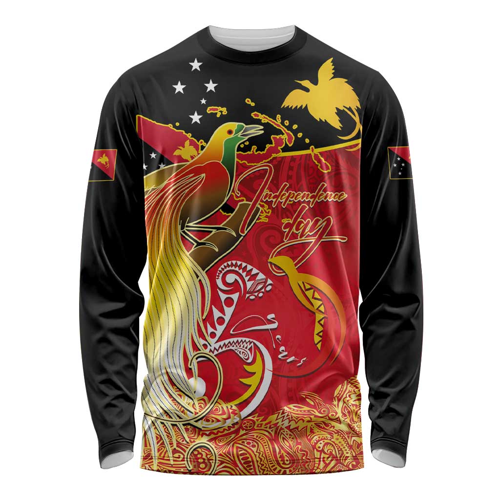 Papua New Guinea Independence Day Long Sleeve Shirt Happy Anniversary 50th Bird-of-paradise Melanesian Tattoos - Polynesian Pride