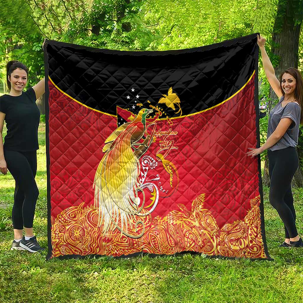 Papua New Guinea Independence Day Quilt Happy Anniversary 50th Bird-of-paradise Melanesian Tattoos LT03 - Polynesian Pride