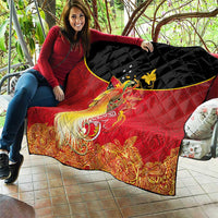 Papua New Guinea Independence Day Quilt Happy Anniversary 50th Bird-of-paradise Melanesian Tattoos LT03 - Polynesian Pride