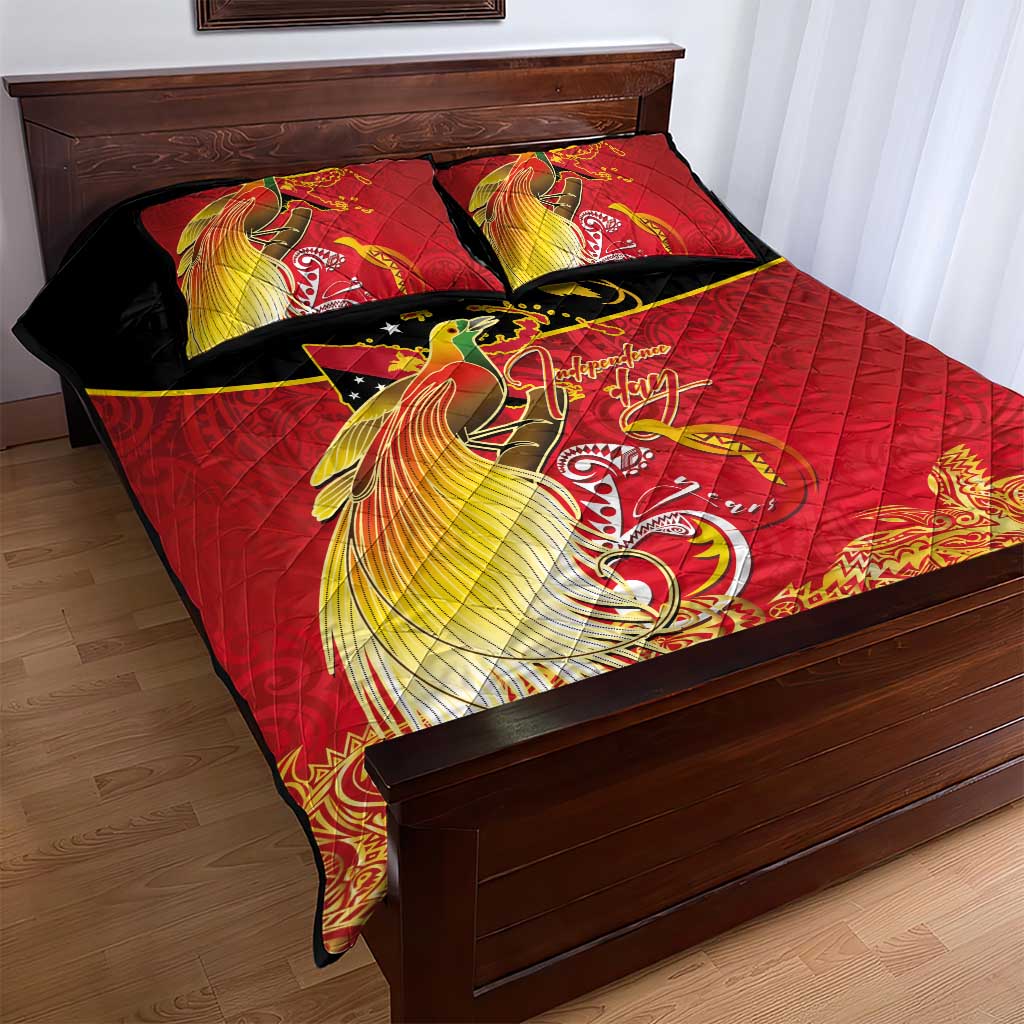 Papua New Guinea Independence Day Quilt Bed Set Happy Anniversary 50th Bird-of-paradise Melanesian Tattoos LT03 - Polynesian Pride