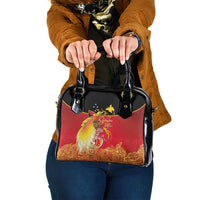 Papua New Guinea Independence Day Shoulder Handbag Happy Anniversary 50th Bird-of-paradise Melanesian Tattoos LT03 One Size Black - Polynesian Pride