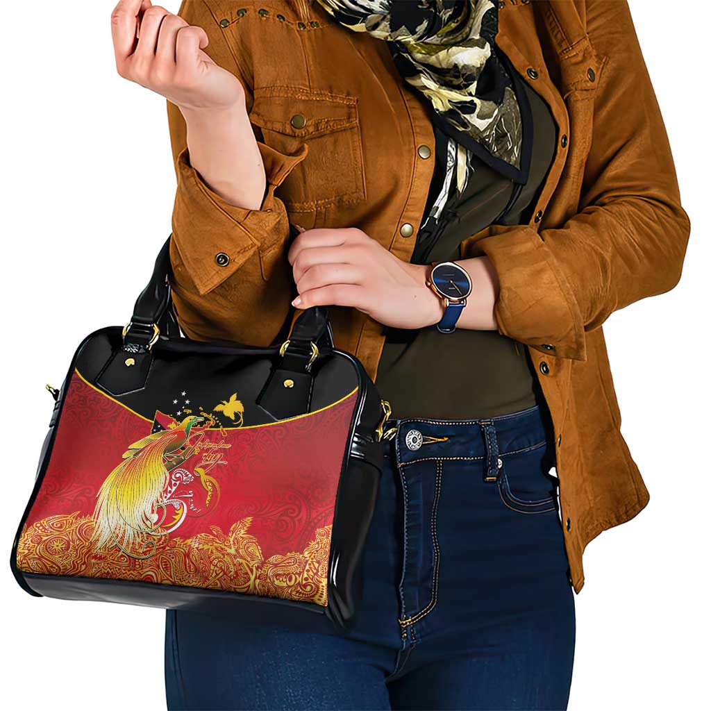 Papua New Guinea Independence Day Shoulder Handbag Happy Anniversary 50th Bird-of-paradise Melanesian Tattoos LT03 - Polynesian Pride