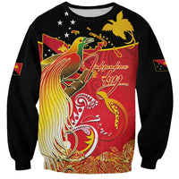 Papua New Guinea Independence Day Sweatshirt Happy Anniversary 50th Bird-of-paradise Melanesian Tattoos LT03 Unisex Black - Polynesian Pride