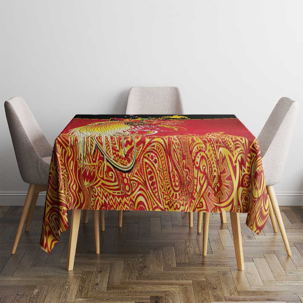Papua New Guinea Independence Day Tablecloth Happy Anniversary 50th Bird-of-paradise Melanesian Tattoos LT03 - Polynesian Pride