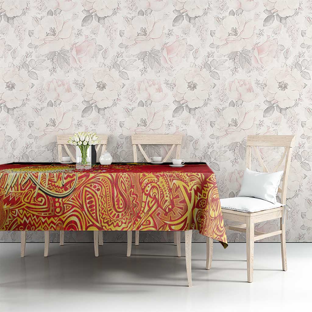 Papua New Guinea Independence Day Tablecloth Happy Anniversary 50th Bird-of-paradise Melanesian Tattoos LT03 - Polynesian Pride