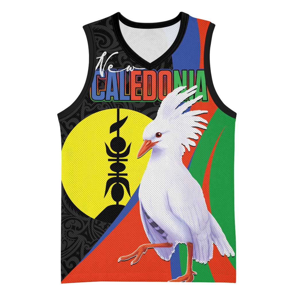 New Caledonia Basketball Jersey Kagu Bird and The Seal with Melanesian Culture - Polynesian Pride