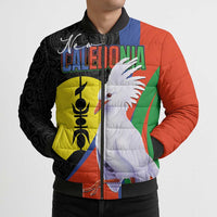 New Caledonia Bomber Puffer Jacket Kagu Bird and The Seal with Melanesian Culture - Polynesian Pride