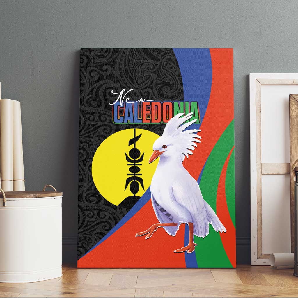 New Caledonia Canvas Wall Art Kagu Bird and The Seal with Melanesian Culture - Polynesian Pride