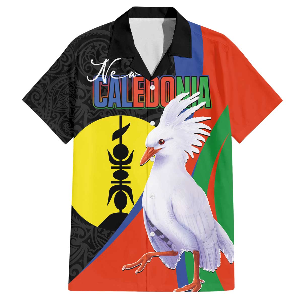 New Caledonia Family Matching Off The Shoulder Long Sleeve Dress and Hawaiian Shirt Kagu Bird and The Seal with Melanesian Culture - Polynesian Pride