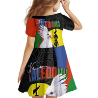 New Caledonia Family Matching Off Shoulder Short Dress and Hawaiian Shirt Kagu Bird and The Seal with Melanesian Culture - Polynesian Pride