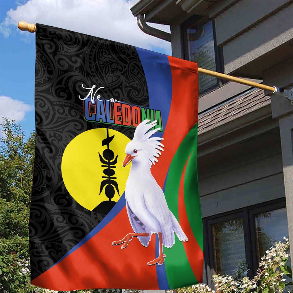 New Caledonia Garden Flag Kagu Bird and The Seal with Melanesian Culture - Polynesian Pride