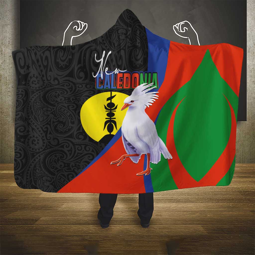 New Caledonia Hooded Blanket Kagu Bird and The Seal with Melanesian Culture - Polynesian Pride