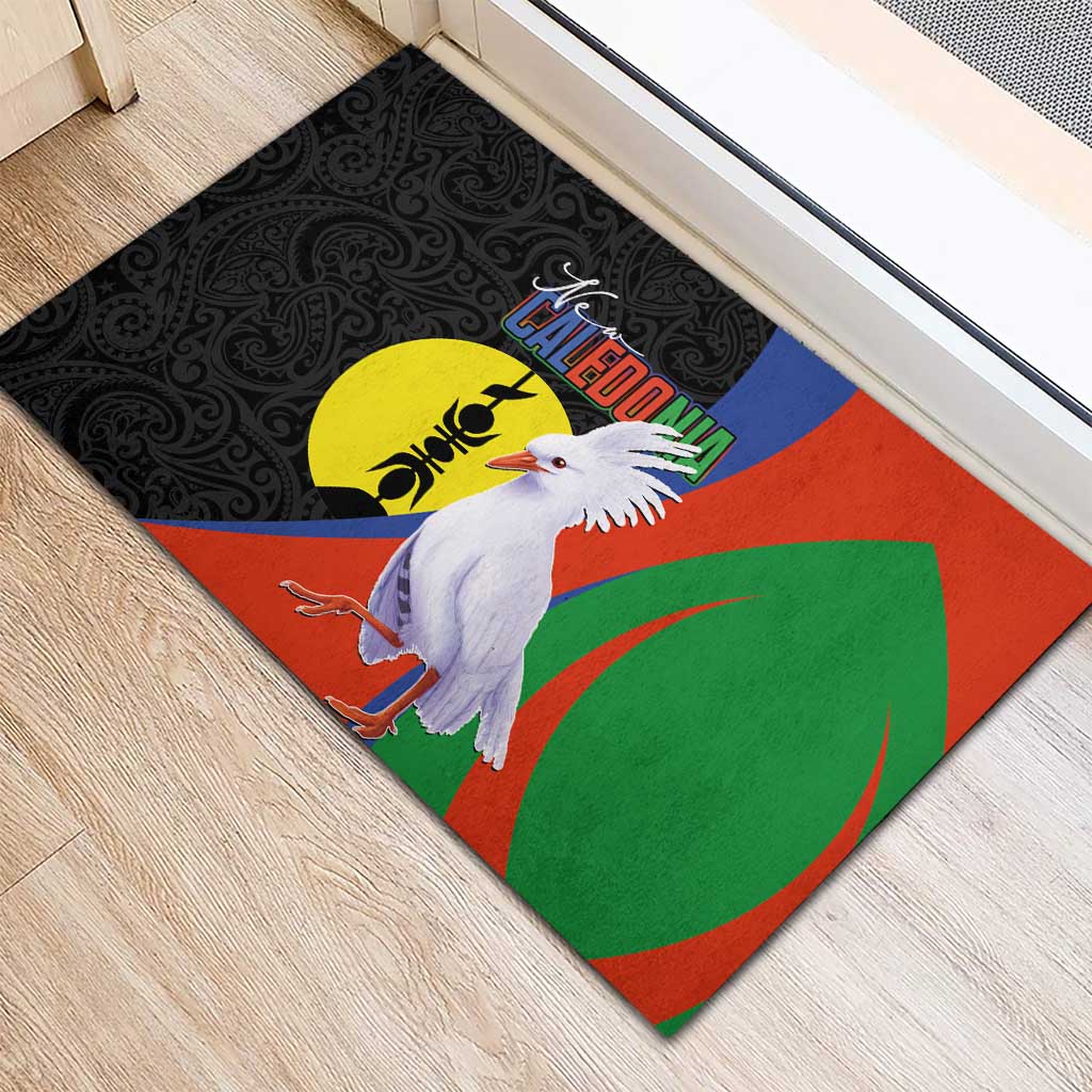 New Caledonia Rubber Doormat Kagu Bird and The Seal with Melanesian Culture - Polynesian Pride