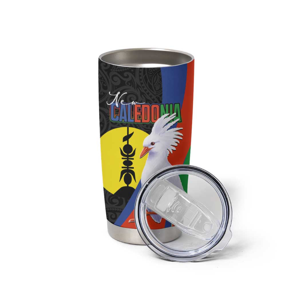 New Caledonia Tumbler Cup Kagu Bird and The Seal with Melanesian Culture - Polynesian Pride