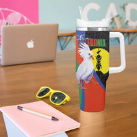 New Caledonia Tumbler With Handle Kagu Bird and The Seal with Melanesian Culture LT03 - Polynesian Pride