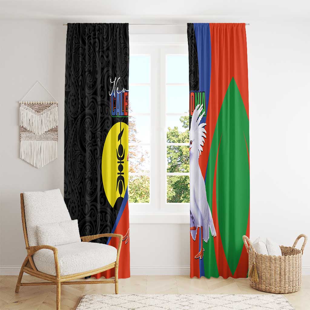 New Caledonia Window Curtain Kagu Bird and The Seal with Melanesian Culture LT03 - Polynesian Pride