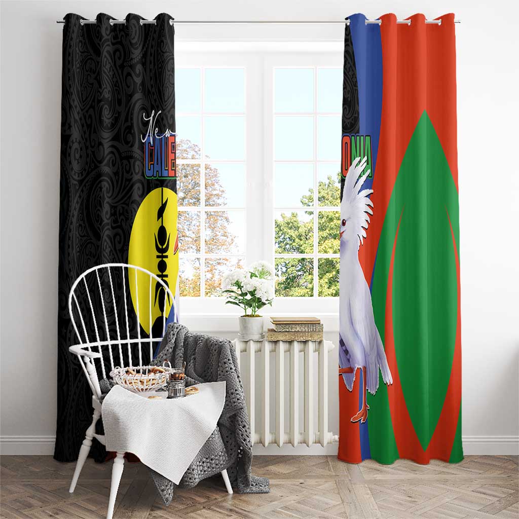 New Caledonia Window Curtain Kagu Bird and The Seal with Melanesian Culture LT03 - Polynesian Pride