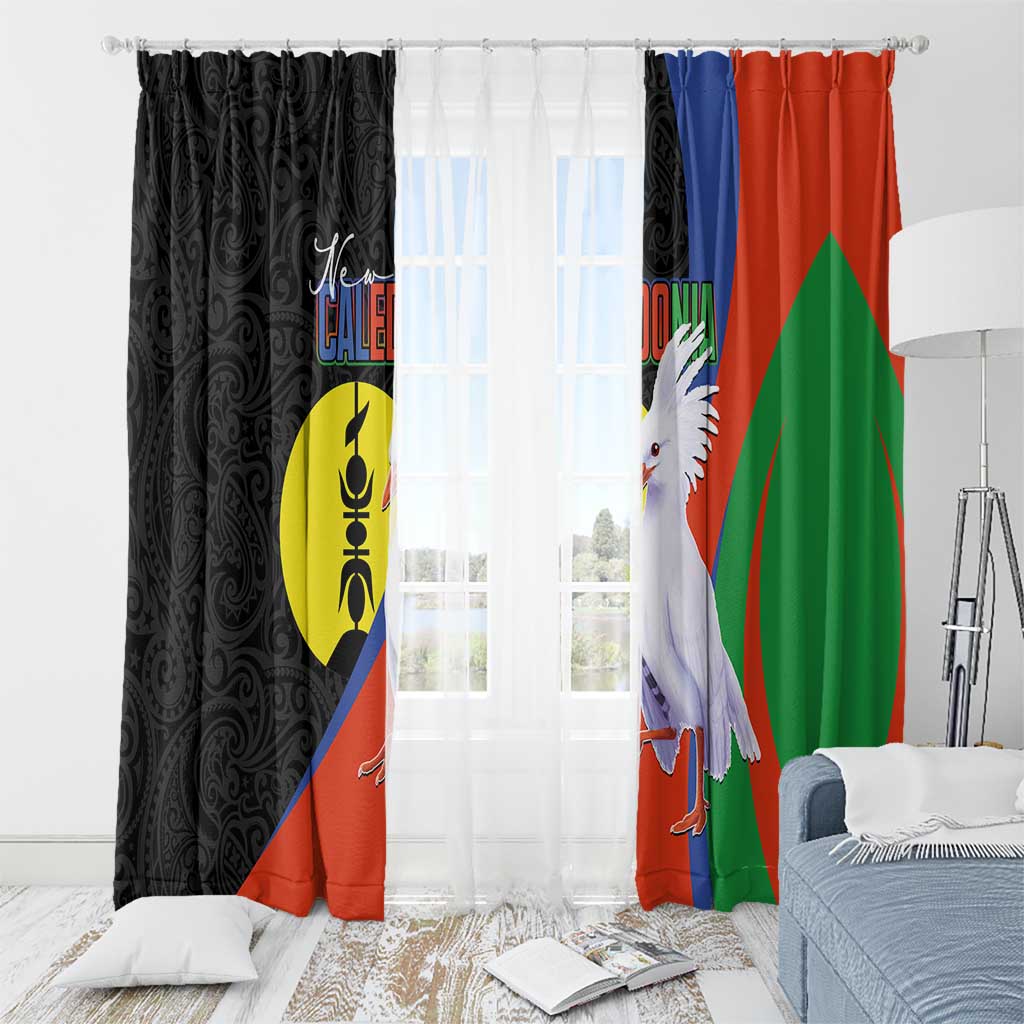 New Caledonia Window Curtain Kagu Bird and The Seal with Melanesian Culture LT03 - Polynesian Pride