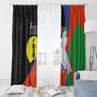 New Caledonia Window Curtain Kagu Bird and The Seal with Melanesian Culture LT03 - Polynesian Pride
