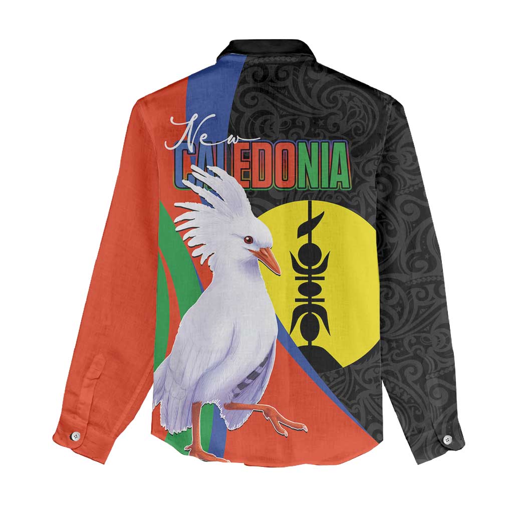 New Caledonia Women Casual Shirt Kagu Bird and The Seal with Melanesian Culture - Polynesian Pride