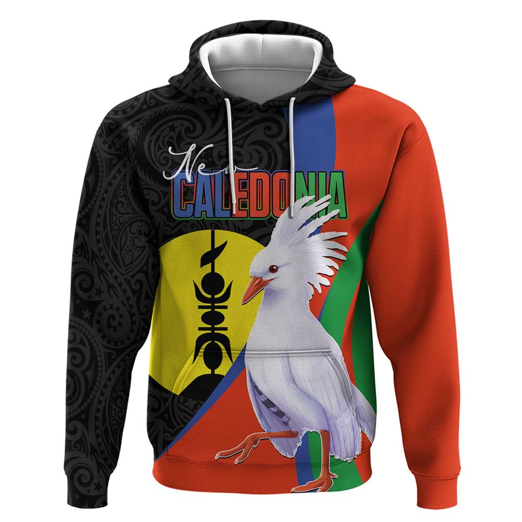 New Caledonia Zip Hoodie Kagu Bird and The Seal with Melanesian Culture - Polynesian Pride