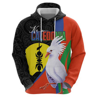 New Caledonia Zip Hoodie Kagu Bird and The Seal with Melanesian Culture - Polynesian Pride