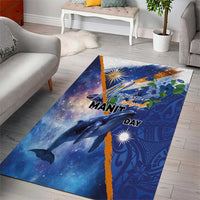 Marshall Islands Manit Day Area Rug Grunge National Flag with Whales and Tribal Tattoos LT03 - Polynesian Pride