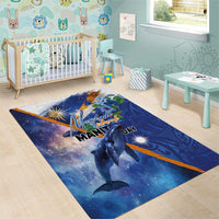Marshall Islands Manit Day Area Rug Grunge National Flag with Whales and Tribal Tattoos LT03 - Polynesian Pride