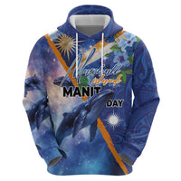 Marshall Islands Manit Day Hoodie Grunge National Flag with Whales and Tribal Tattoos LT03 - Polynesian Pride