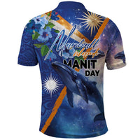 Marshall Islands Manit Day Polo Shirt Grunge National Flag with Whales and Tribal Tattoos LT03 - Polynesian Pride