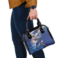 Marshall Islands Manit Day Shoulder Handbag Grunge National Flag with Whales and Tribal Tattoos LT03 - Polynesian Pride