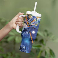 Marshall Islands Manit Day Tumbler With Handle Grunge National Flag with Whales and Tribal Tattoos LT03 - Polynesian Pride