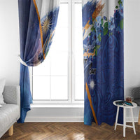 Marshall Islands Manit Day Window Curtain Grunge National Flag with Whales and Tribal Tattoos LT03 - Polynesian Pride