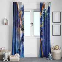 Marshall Islands Manit Day Window Curtain Grunge National Flag with Whales and Tribal Tattoos LT03 - Polynesian Pride