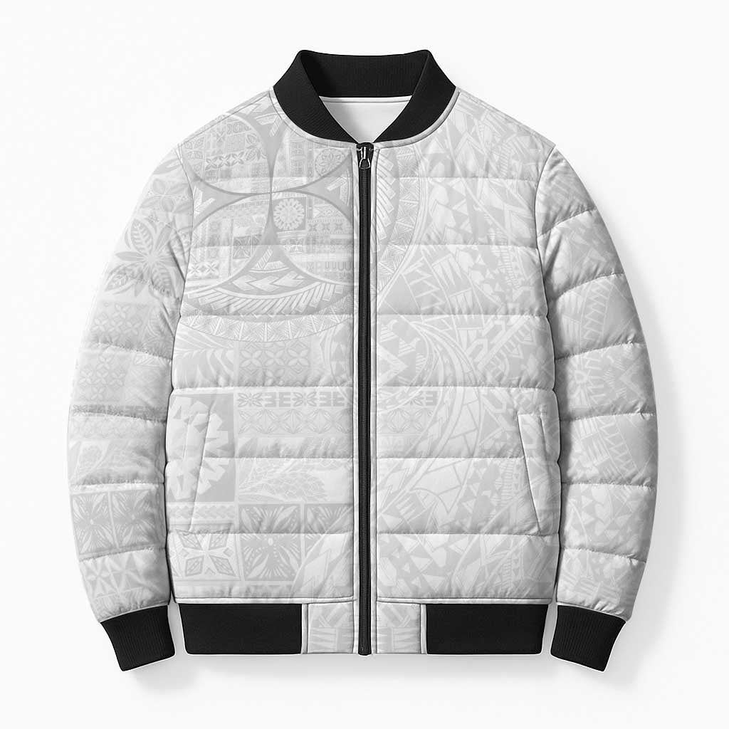 Samoan Culture-Lotu Tamaiti Bomber Puffer Jacket Siapo and Polynesian Art Tattoos - Polynesian Pride