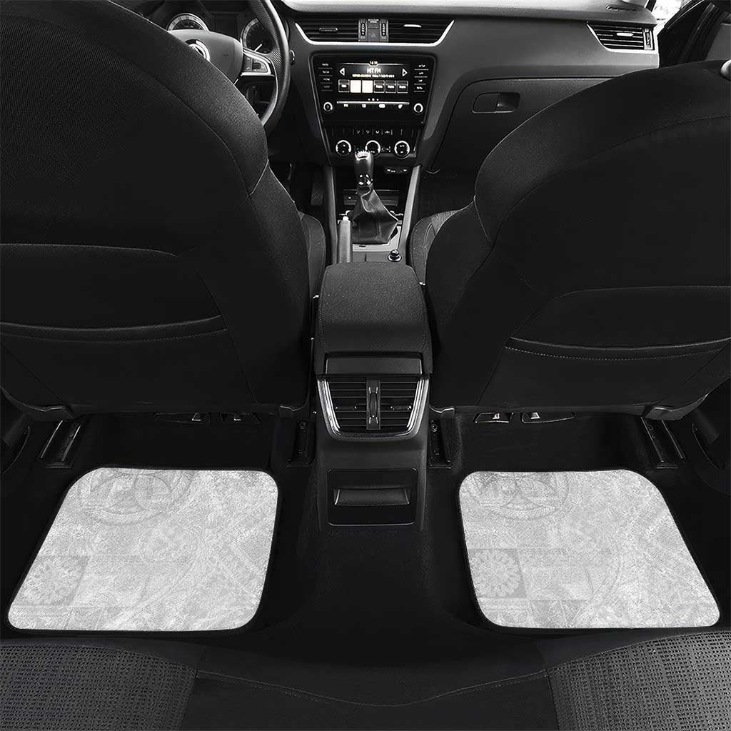 Samoan Culture-Lotu Tamaiti Car Mats Siapo and Polynesian Art Tattoos LT03 Set 2pcs - Back White - Polynesian Pride