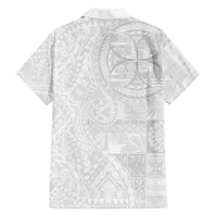 Samoan Culture-Lotu Tamaiti Family Matching Off The Shoulder Long Sleeve Dress and Hawaiian Shirt Siapo and Polynesian Art Tattoos - Polynesian Pride