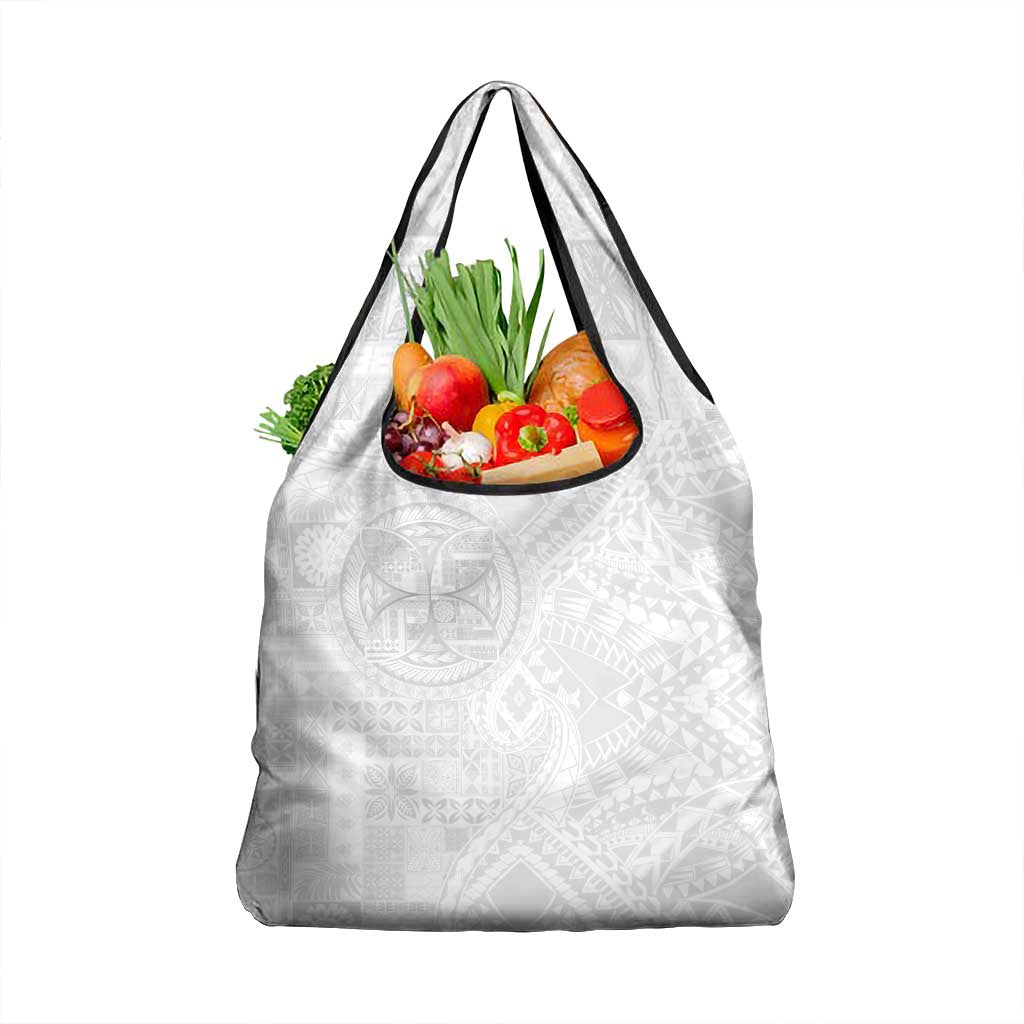 Samoan Culture-Lotu Tamaiti Grocery Bag Siapo and Polynesian Art Tattoos LT03 1-pack One Size White - Polynesian Pride