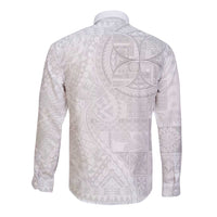 Samoan Culture-Lotu Tamaiti Long Sleeve Button Shirt Siapo and Polynesian Art Tattoos - Polynesian Pride