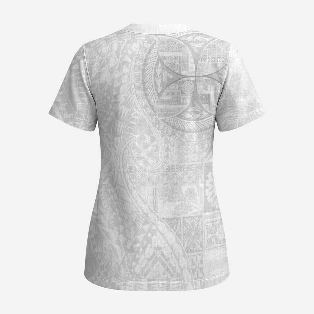Samoan Culture-Lotu Tamaiti Scrub Top Siapo and Polynesian Art Tattoos - Polynesian Pride