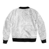 Samoan Culture-Lotu Tamaiti Sleeve Zip Bomber Jacket Siapo and Polynesian Art Tattoos - Polynesian Pride