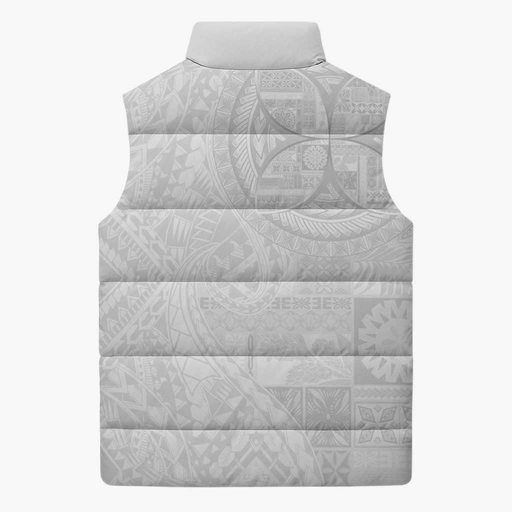 Samoan Culture-Lotu Tamaiti Sleeveless Puffer Jacket Siapo and Polynesian Art Tattoos - Polynesian Pride