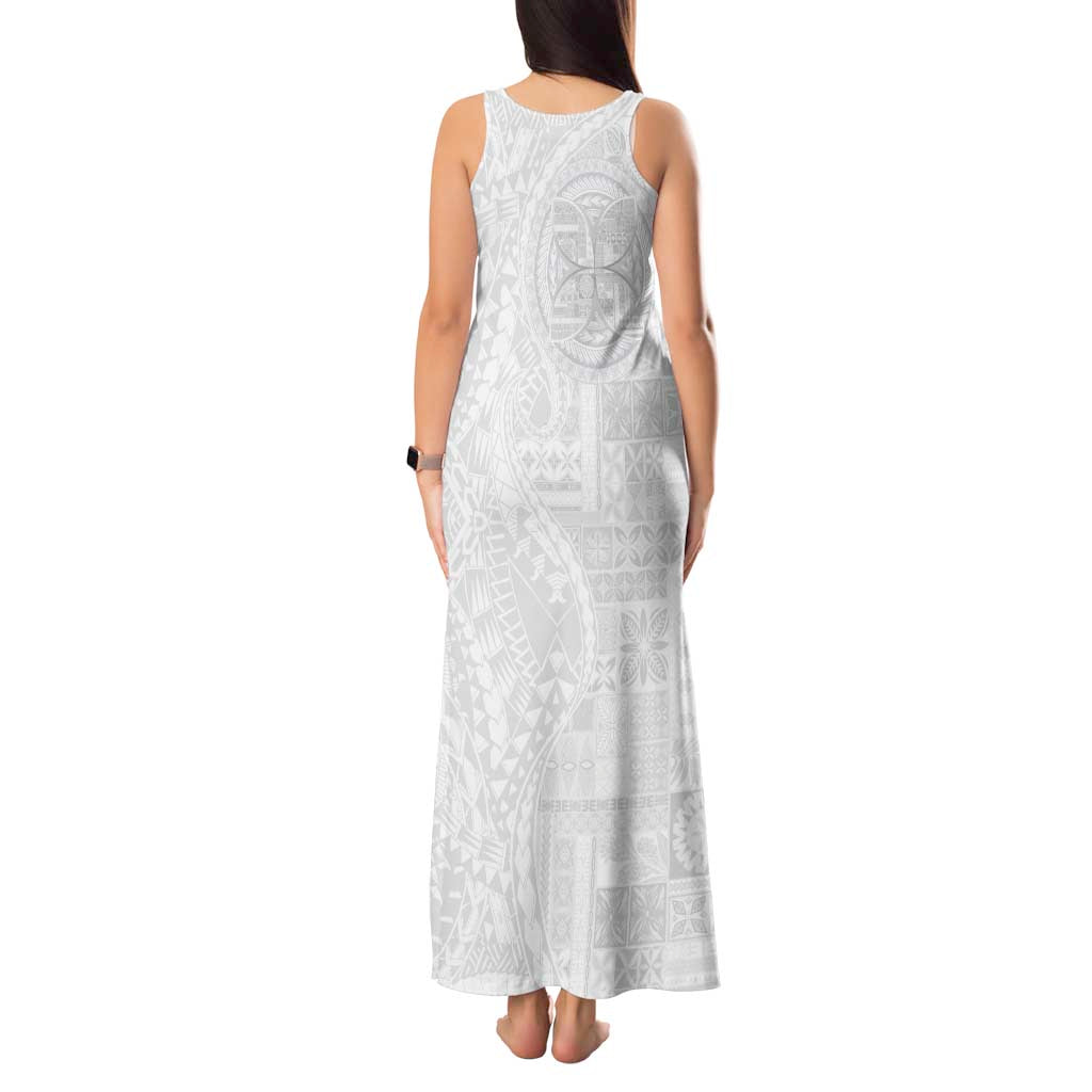 Samoan Culture-Lotu Tamaiti Tank Maxi Dress Siapo and Polynesian Art Tattoos - Polynesian Pride